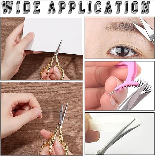 Miniatura 5 de SUNNYCLUE Tijeras de costura vintage para bordar, tijeras de bordado, estilo europeo antiguo, acero inoxidable, pequeñas tijeras para hilo de tela,