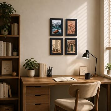 1 X Black colour Acrylic/plastic Front Free Standing/Wall Mounted photo frames - 6 x 4 to A4 Size Perfect for Gift Wall Art Gallery Home Decor (6x4)