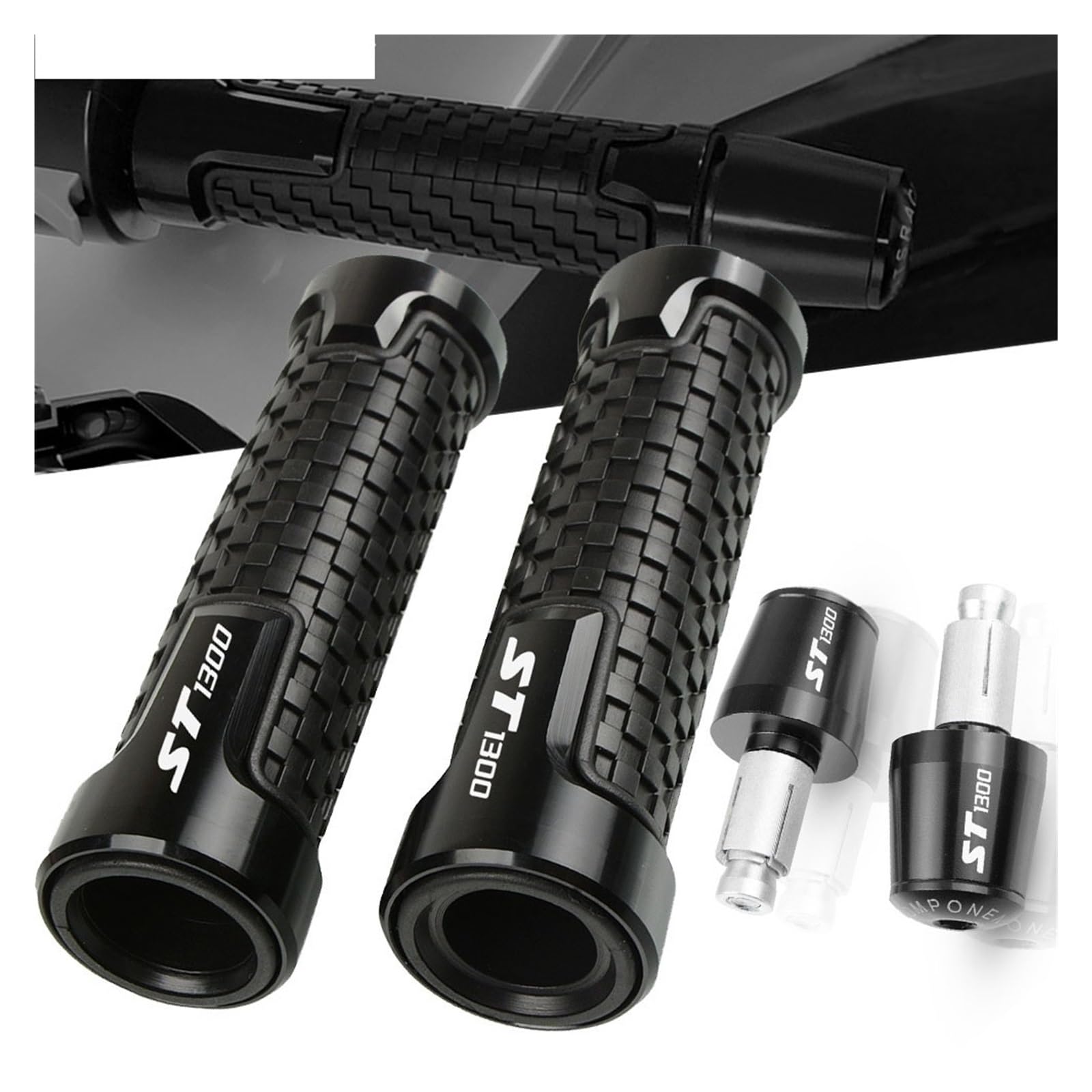 manopole per manubrio moto Per HON-DA ST1300 ST 1300 2002-2003 7/8 "22mm Moto Manubrio Manopole Manopole Anti-Skid Scooter Manubrio Grip Ends