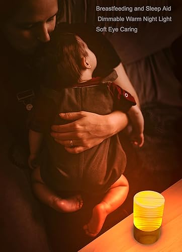 Miniatura 6 de Lámpara LED de madera portátil controlada por sensor táctil con brillo ajustable de 3 niveles de luz cálida para mesita de noche, cena iluminada por