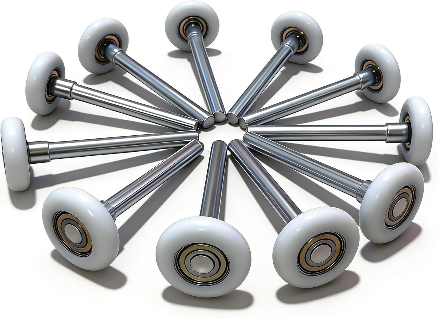 Garage Door Roller, Metal Bearing Pulley, White Nylon Wheel for Garage Door Track Sliding System, Heavy Duty Replacement Parts