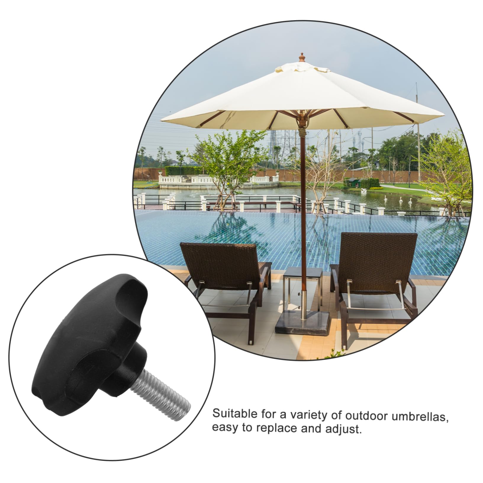 Happyyami Patio Umbrella Replacement Part Umbrella Feet Screw Mount Bracket Base Support and Easy Adjustments : Patio, Lawn & Garden