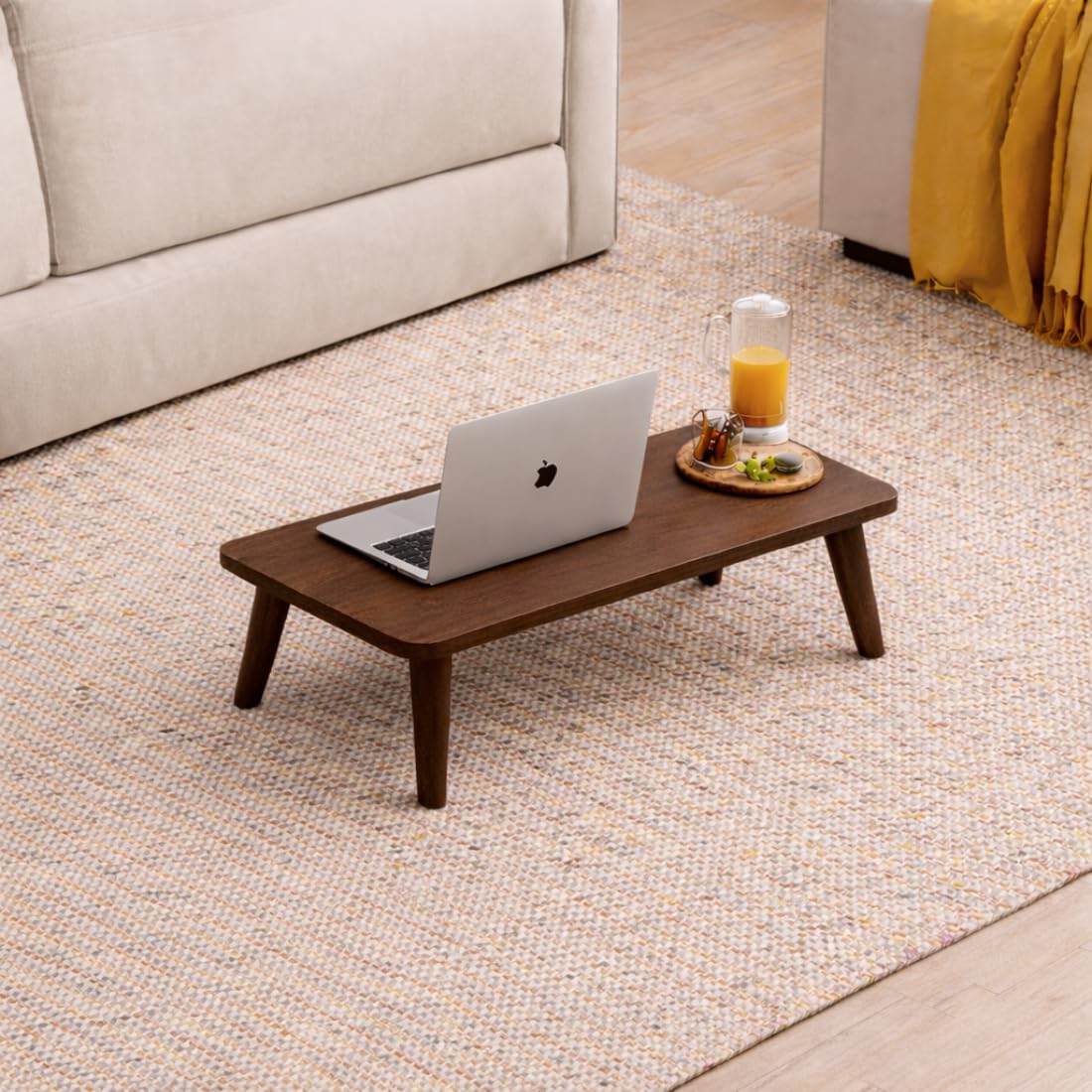 Japanese Solid Sheesham Wood Foldable Small Table - Foldable Floor Desk (55x30x20 Cm)-picture-28
