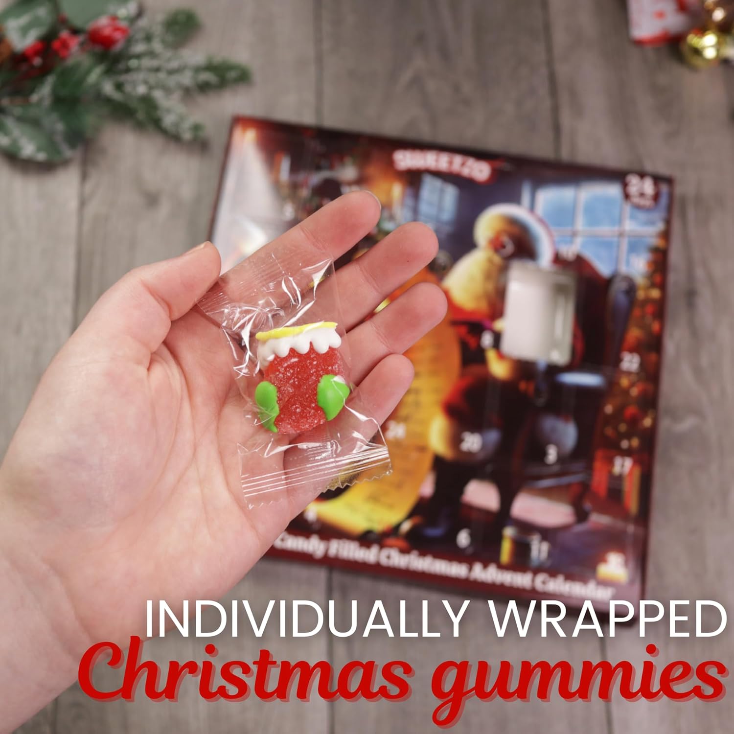 2025 Christmas Candy Advent Calendar Traditional Set, Assorted Gummy Candies Inside, 24 Day Holiday Countdown, 10.16 Ounces (Pack of 2)