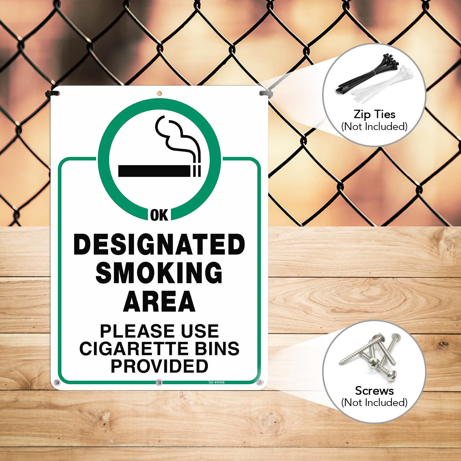 Schild 'No Smoking No Vaping' – 35,6x25,4 Cm, Aluminium, Wetterfest, Reflektierend, Mit Löchern