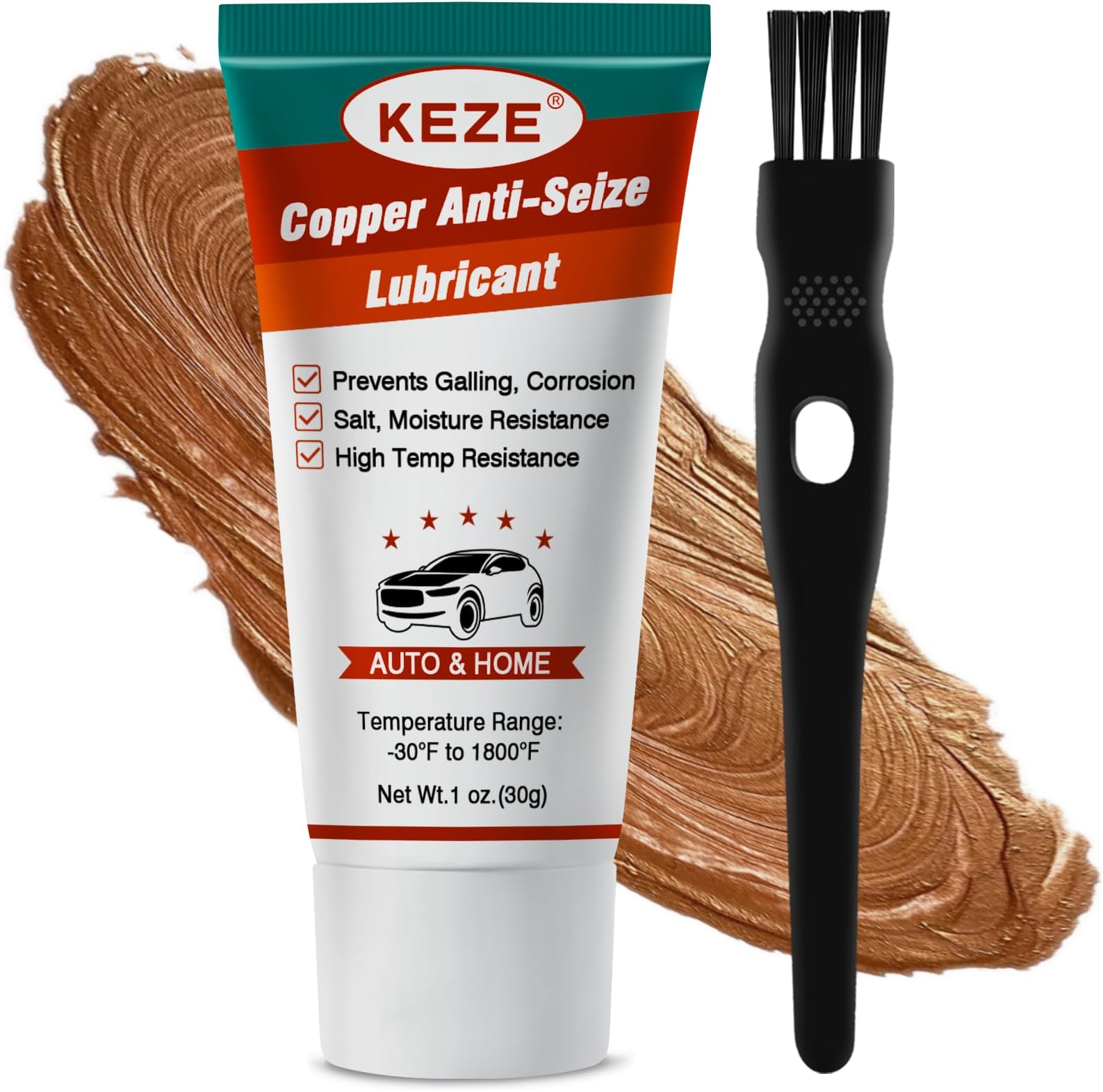 Anti Seize Grease Copper Brakes Grease Lubricant Prevent Rust and Corrosion High Temperature Resistant Automotive Lubrication for Spark Plug Caliper Pin Bolts and Nuts, 1 Oz-1 Pack