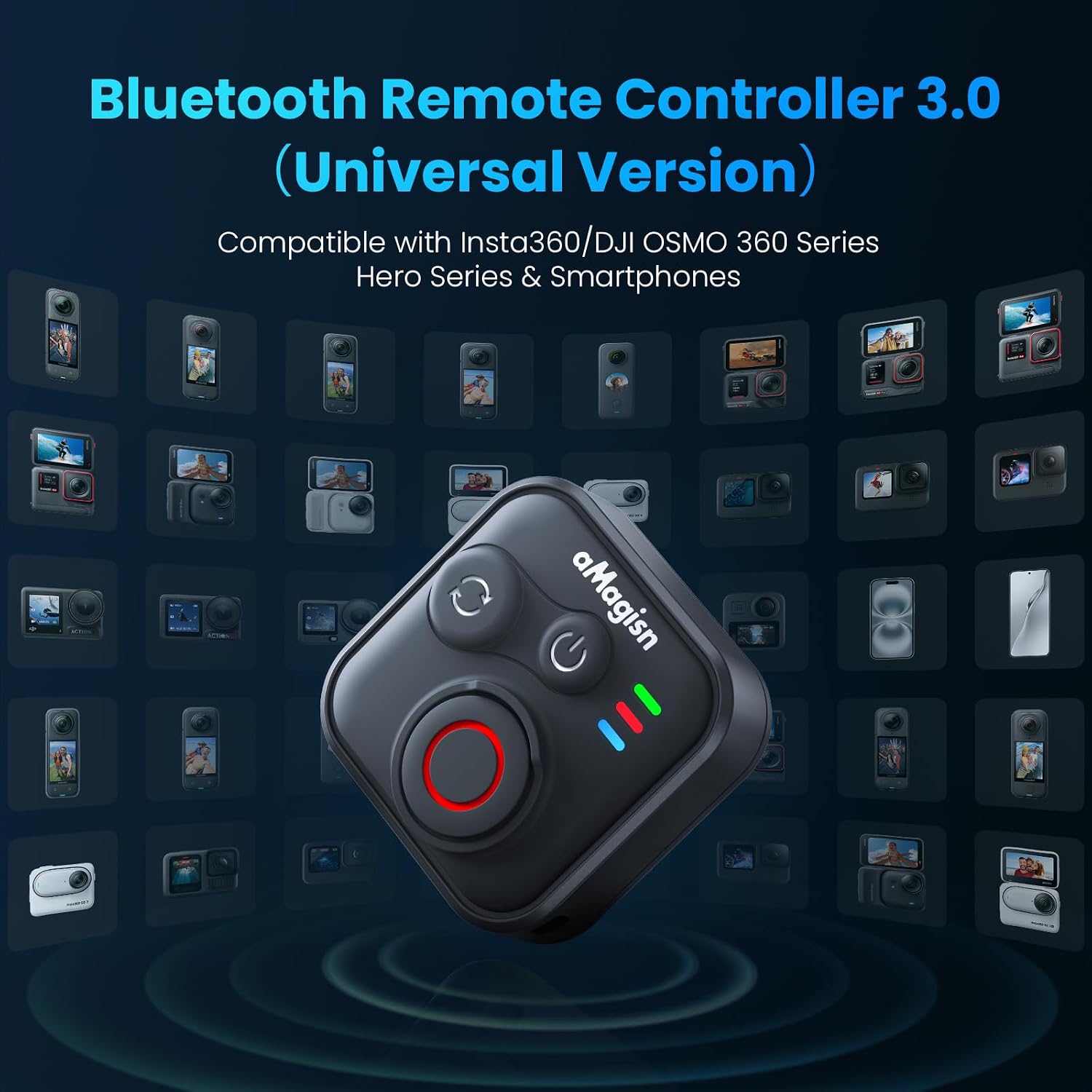 YDW Bluetooth Remote for Insta360 X5 X6,Remote Control for GoPro and DJI
