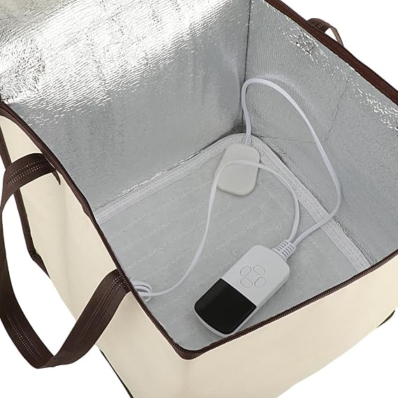 Bread Proofing Box, Folding Dough Proofer with Temperature & Timer Controller, Sourdoughs Starter Warmer Dough Proofing Box for Baking, Making Bread Yogurt (Khaki, 15.75x15.75x11.8 inch)