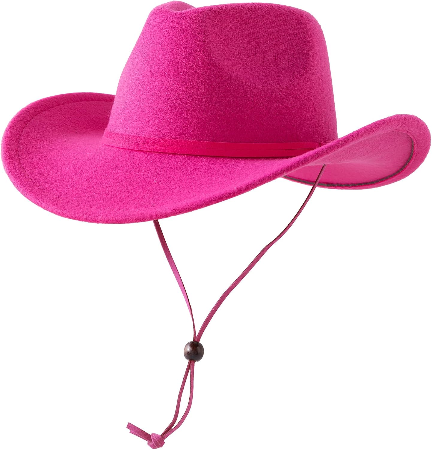 Jastore Kids Boys Girls Wide Brim Western Cowboy Cowgirl Hat with Wind Lanyard Vintage Jazz Felt Fedora Hat