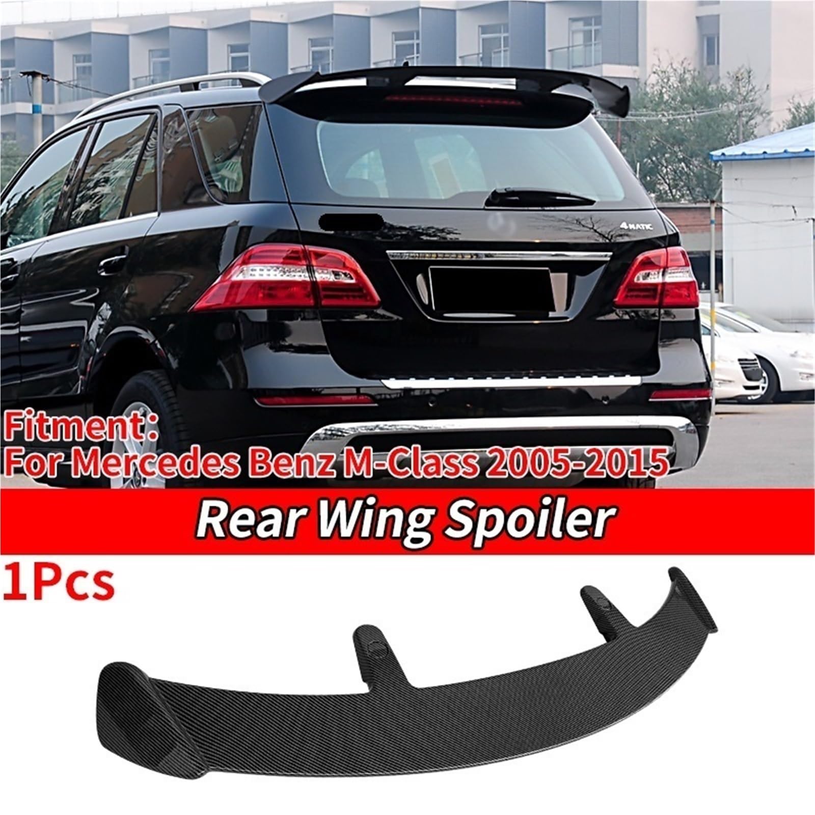 Spoiler Frontali per Auto Spoiler da Tetto per Auto, Accessori in Fibra di Carbonio, Spoiler Posteriore Fai da Te, Spoiler di Ristrutturazione Adatto per Mercedes Benz Classe M(Unpainted)