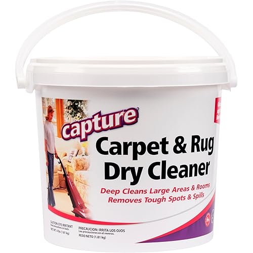 Capture Carpet & Rug Dry Cleaner w/Resealable lid - Home, Car, Dogs & Cats Pet Carpet Cleaner Solution - Strength Odor Eliminator, Stains Spot Remover, Non Liquid & No Harsh Chemical (4 Pound)