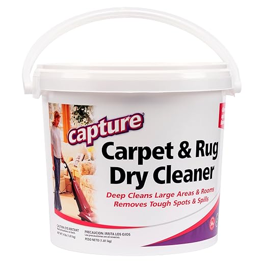 Capture Carpet & Rug Dry Cleaner w/Resealable lid - Home, Car, Dogs & Cats Pet Carpet Cleaner Solution - Strength Odor Eliminator, Stains Spot Remover, Non Liquid & No Harsh Chemical (4 Pound)