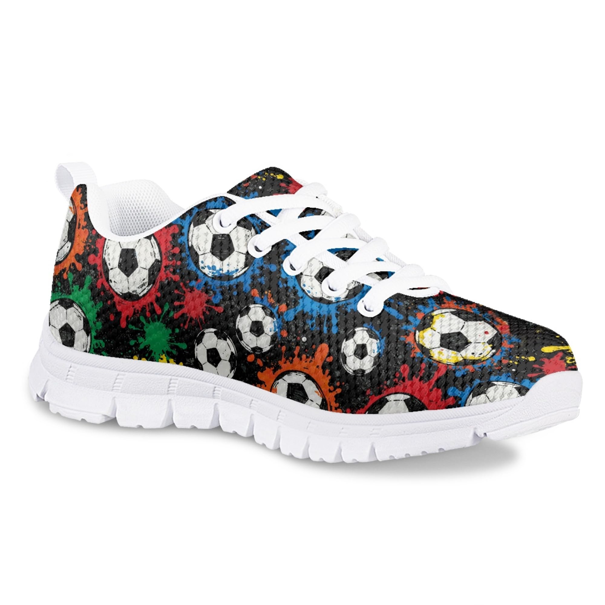Dellukee Boys Girls Running Shoes Fashion Sneakers Kids Youth Breathable Lightweight Athletic Lace Up Walking Shoes