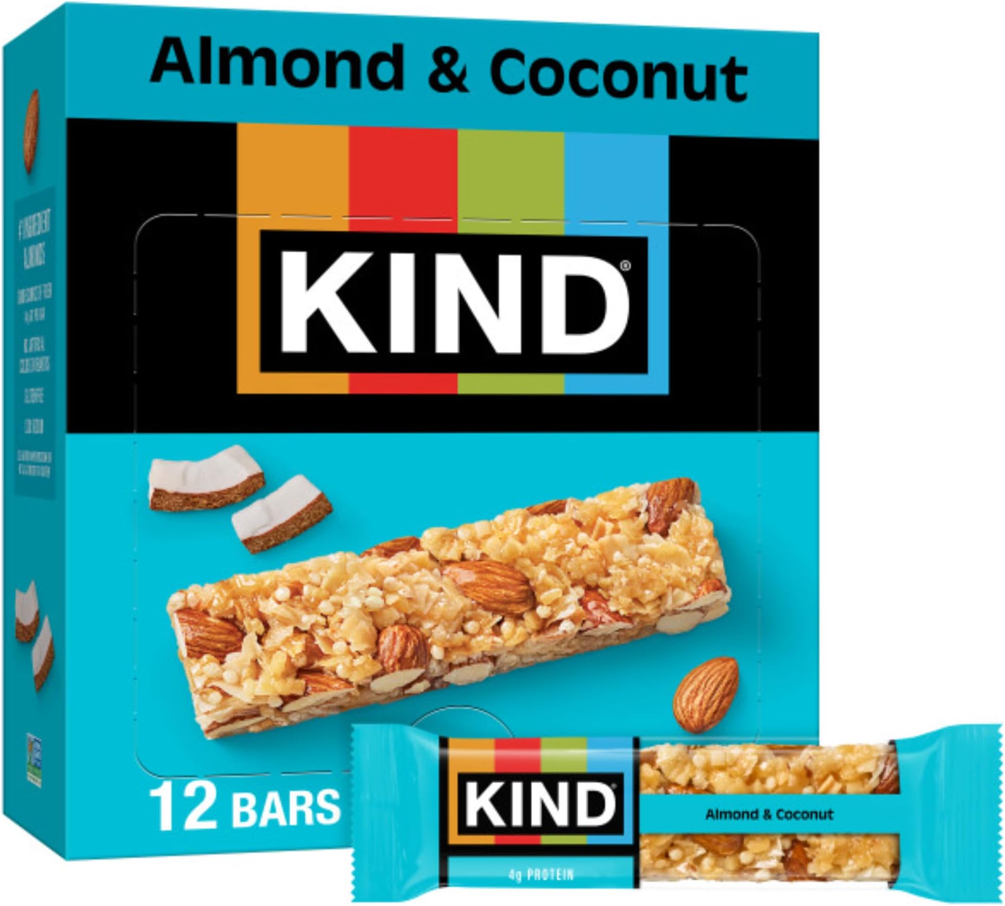 PEACEWORKS Kind Fruit & Nut Bar, Almond & Coconut 12 Count
