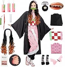Nezuko Tanjirou Fancy Dress Halloween Christmas Costume Set Kimono Cloak Kids Gift