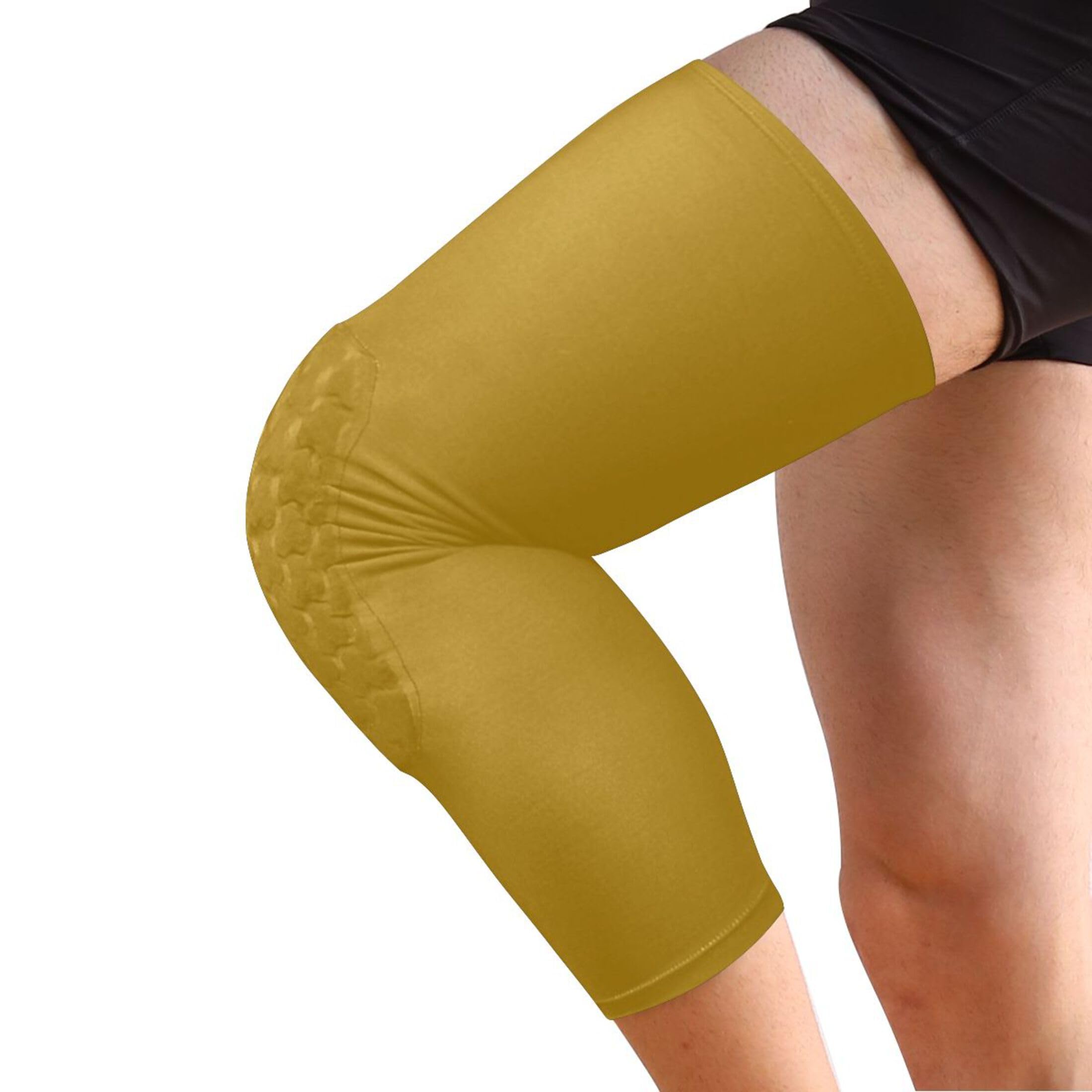 Dark Goldenrod Sports Knee Pads Youth Volleyball Basketball Long Leg Sleeves Braces Compression Wrestling Youth/Kids & Adult Sizes