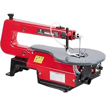 Precision Adjustable Speed Scroll Saw - 16-Inch Industrial Electric Saw - Extra-Large Tilting Table, Durable Blade Guard, 400-1600 SPM Adjustable - U.S. Regulations, 1A Power, No Light