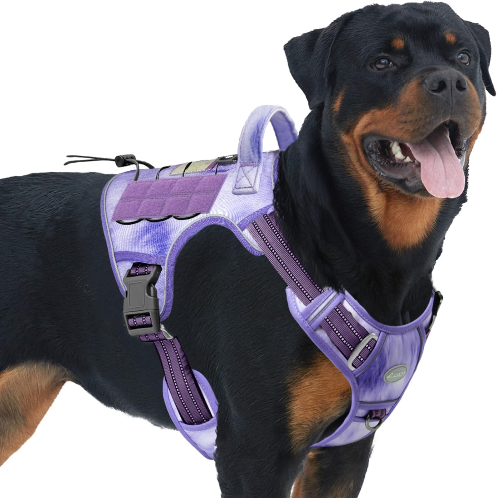 AUROTH Tactical Dog Harness for Large Dogs No Pull Adjustable Pet Harness Reflective K9 for Work Training Easy Control Pet Vest Military Dog Assisted Dog Harness Large (Neck:18"-29",Chest:24"-37") Berry Peri