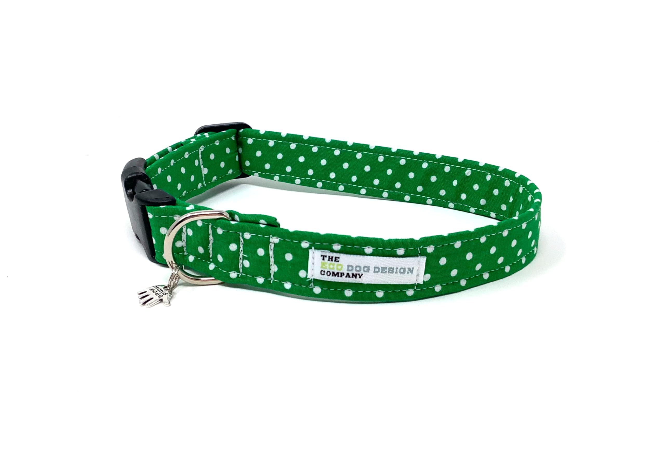 Green Polka Dot fully adjustable Dog Collar (Small)
