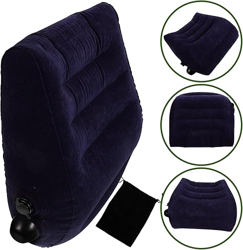 Miniatura 8 de Almohadas de cama inflables para silla de terciopelo de viaje en avión, soporte de espalda, cojín de cintura y cuello, almohadilla para