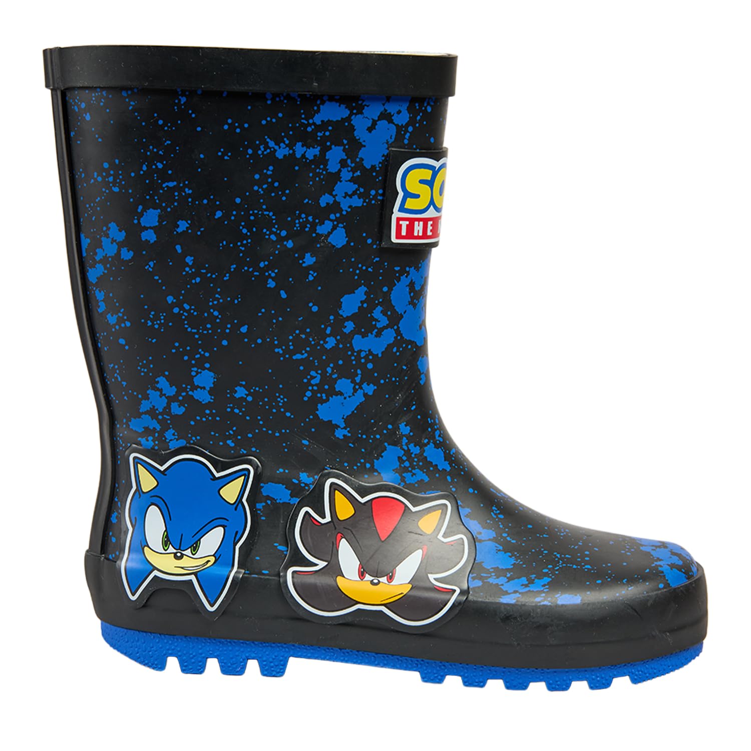 Sonic The Hedgehog Stivali di gomma per bambini | Stivali di gomma per bambini | Stivali da pioggia impermeabili per ragazzi | Blu Nero | Taglie UK 8-1