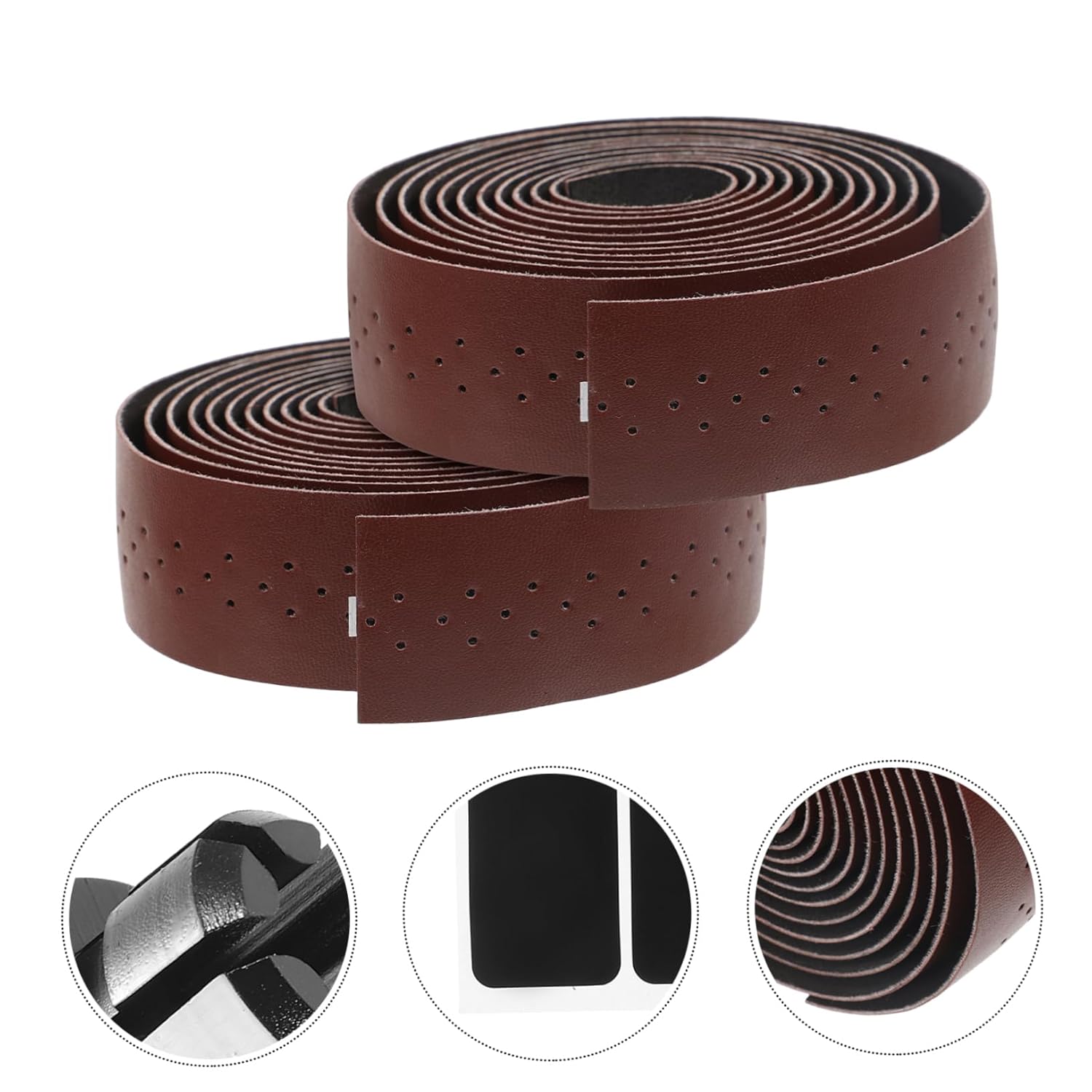 5sets Pu Leather Road Bike Handlebar Tapes Wear-Resistant Skid Grip for Enhanced Comfort and Safety for Cycling Enthusiasts Brown