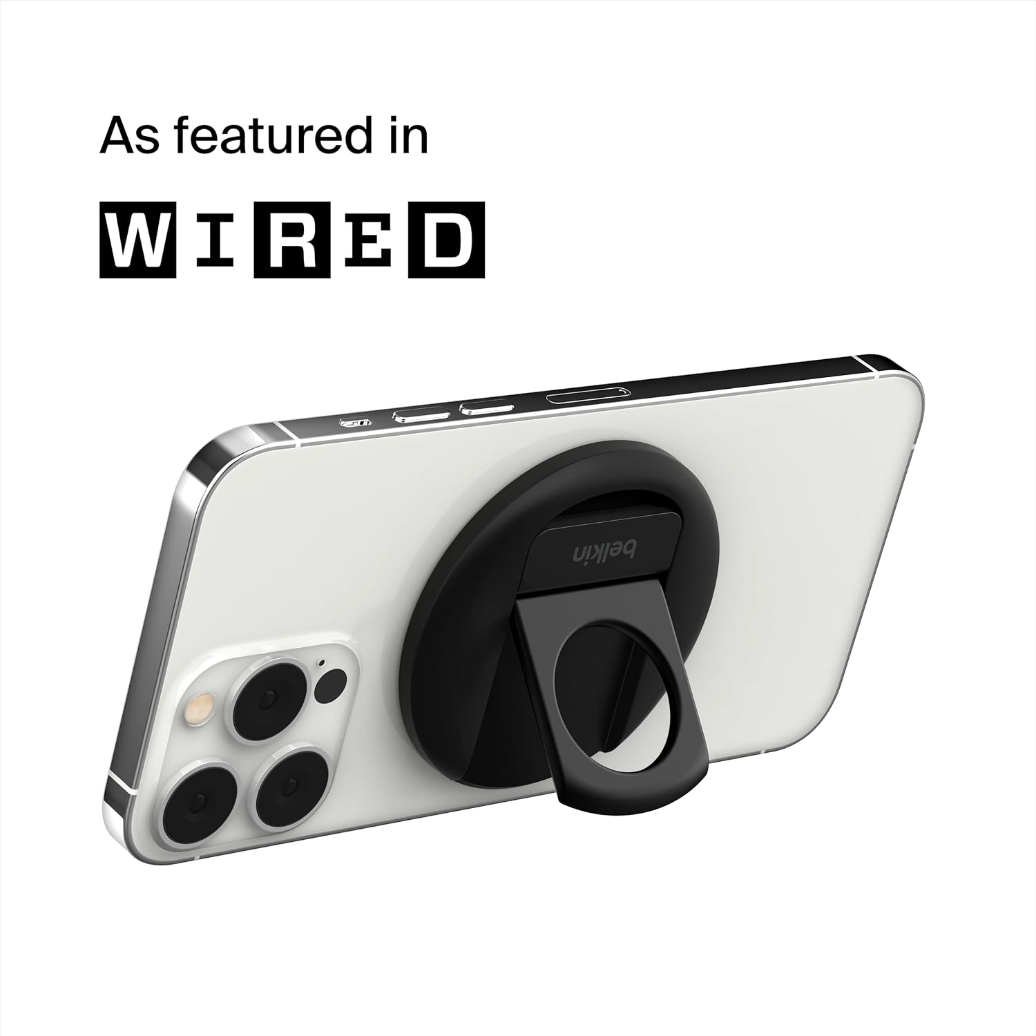 Belkin iPhone MagSafe Camera Mount for MacBook, iPhone Continuity Camera Mount, Turn iPhone to Webcam, Compatible with MacBook Pro, Air, iPhone 14, iPhone 13, iPhone 12, Black