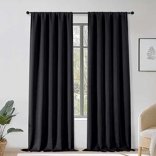 Miniatura 121 de OWENIE Sally Ever Green Cortinas Opacas para Dormitorio Sala de Estar 63 Pulgadas de Largo Juego de 2 Paneles, Aislamiento Térmico Ahorro de Energía