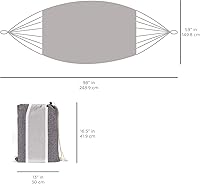 Vista 6 de Best Choice Products Hamaca doble de algodón estilo brasileño para 2 personas para interiores y exteriores con bolsa de transporte portátil - Acero