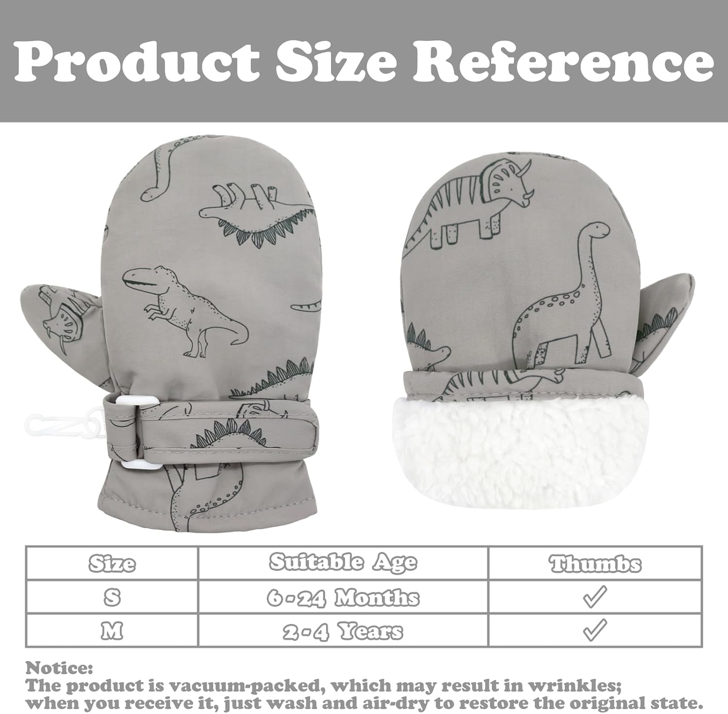 Sarfel 2 Pairs Toddler Gloves Waterproof Toddler Winter Mittens for Kids Snow Gloves Warm Baby Winter Mittens for Boys Girls - Image 6