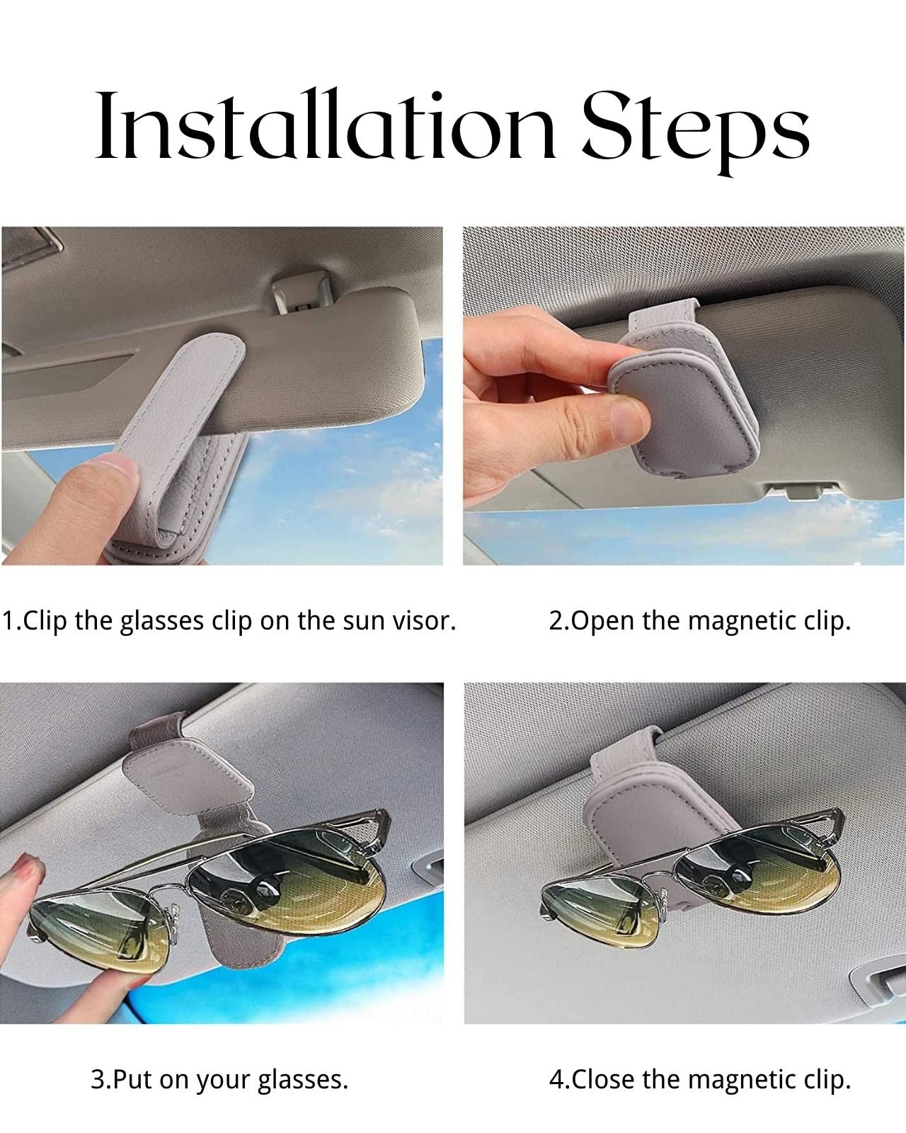 2 Pcs Clip Per Occhiali Con Visiera Parasole Porta Da Auto Automatica