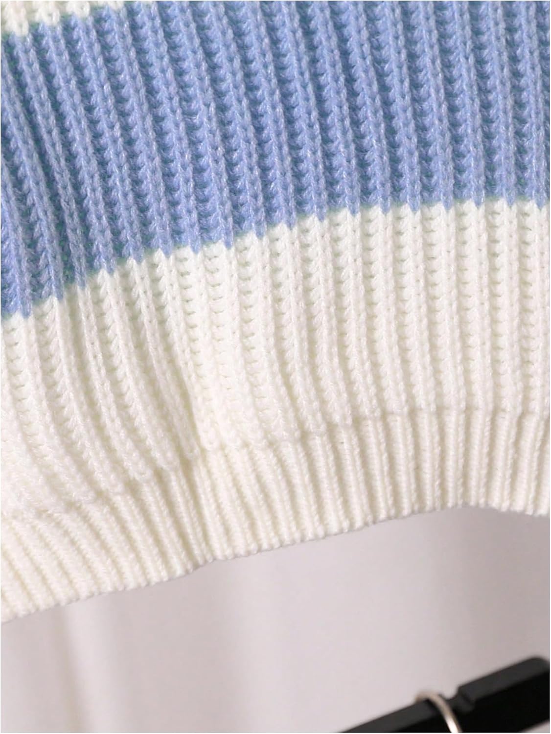 Girl's Striped Sweater Cute Sweaters Long Sleeve Drop Shoulder Pullover Knit Tops - Image 5