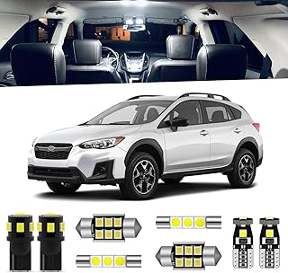 8-Pieces Crosstrek LED Interior Light Kit for Subaru XV Crosstrek 2013 2014 2015 2016 2017 2018 2019 2020 2021 2022 White 6000K LED Lighting Package + License Plate Lights, Install Tool
