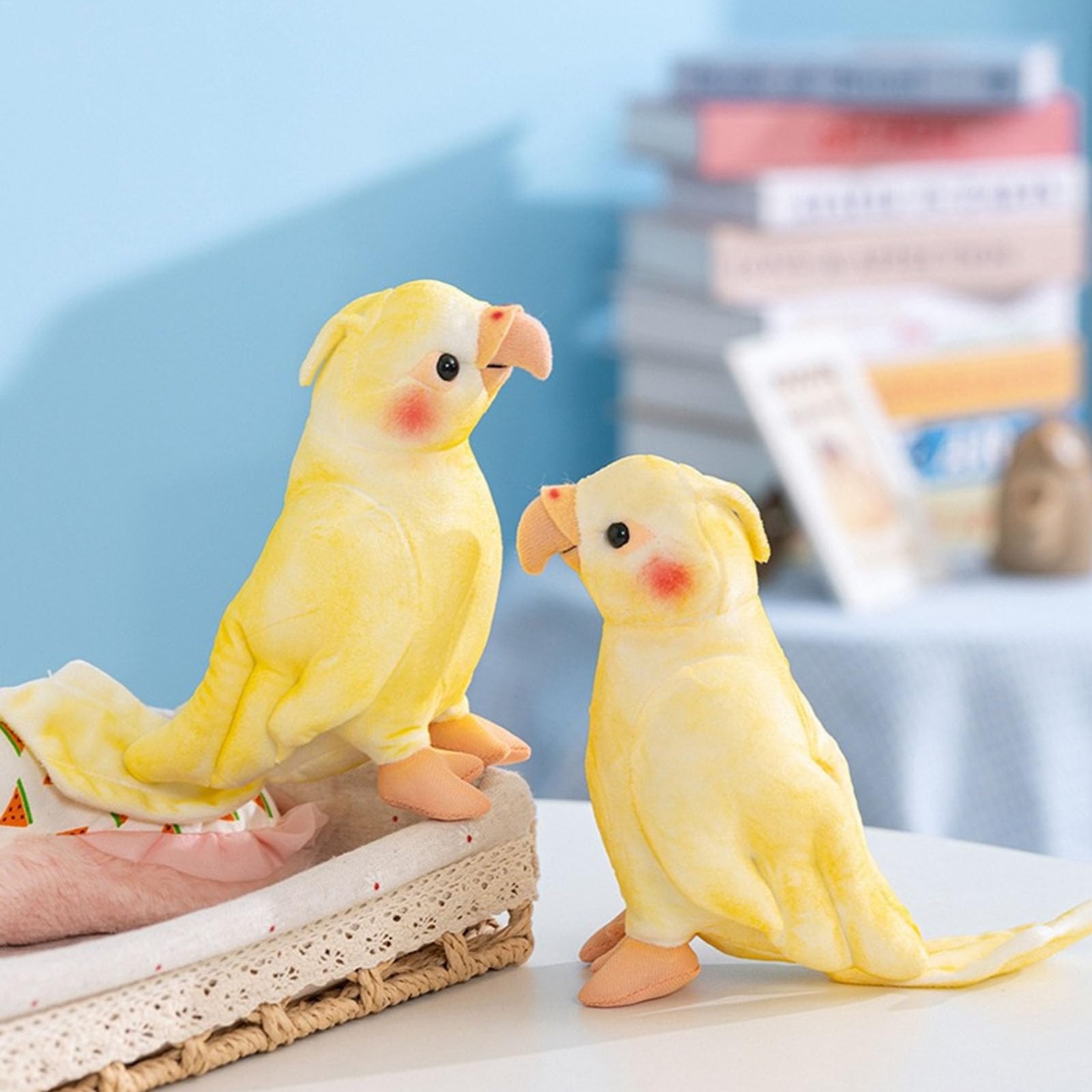 pluszowa zabawka, Śliczna żółta pluszowa papuga, miękka wypchana Lovebird, urocza przytulanka prezent dla dzieci i miłośników ptaków