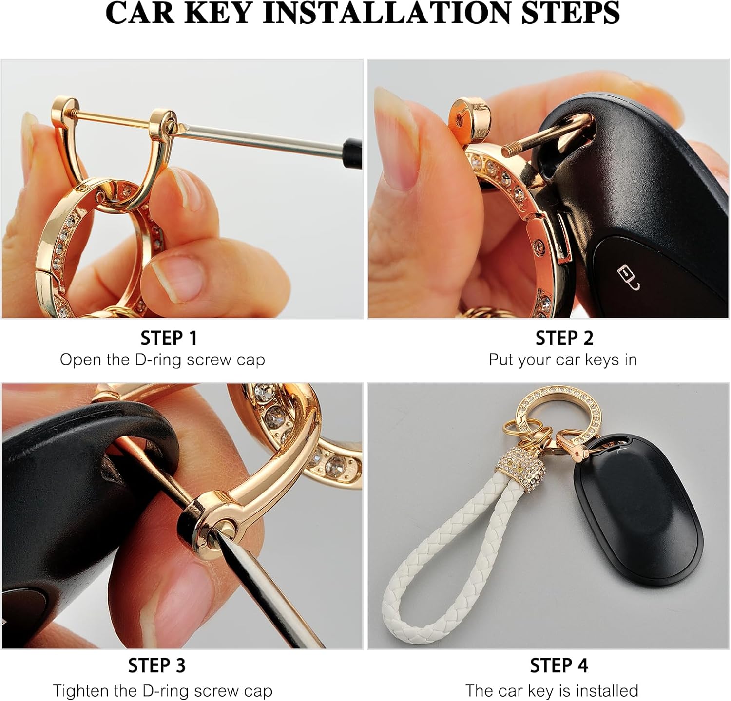 Cute Heart Keychains Bling Key chain Accessories for Women Girls Key Chain For Car Keys Purse Accessories - Image 8