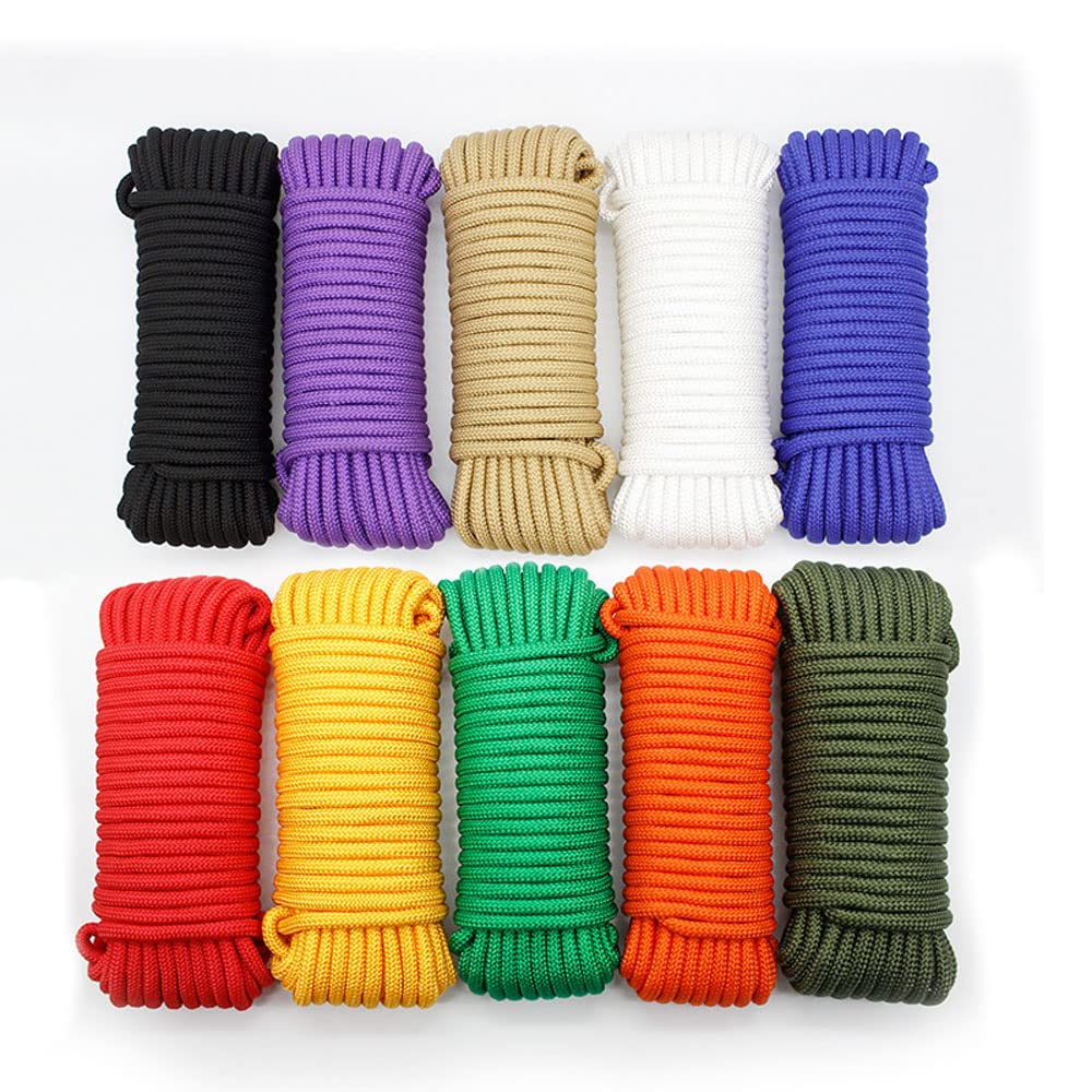Dia 6MM 5/10/ 20/30 mètres Cordon de Parachute filé à Noyau Corde de Tente for randonnée Camping Corde à Linge