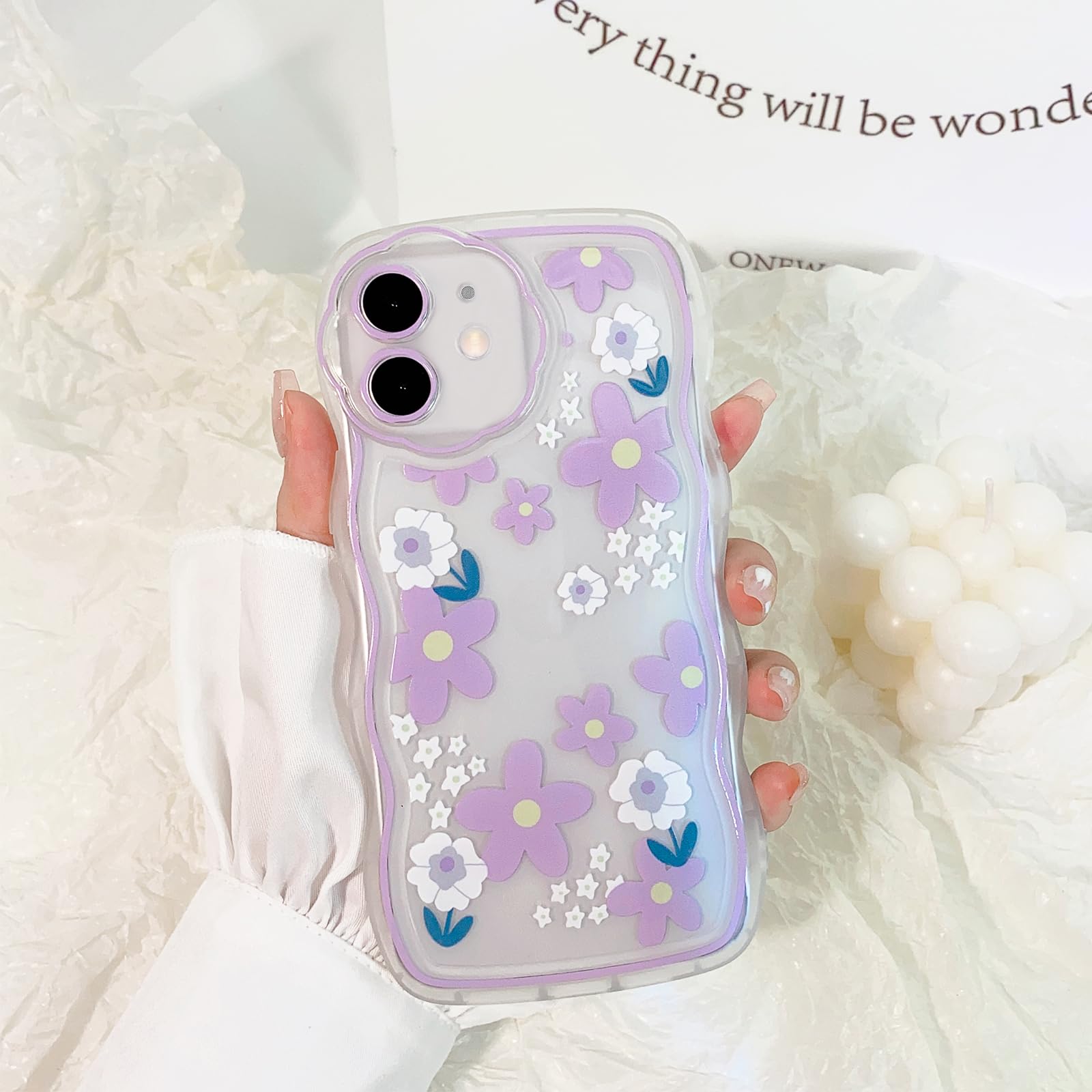 NITITOP Compatible for iPhone 11 Case Clear Cute Flower Floral 