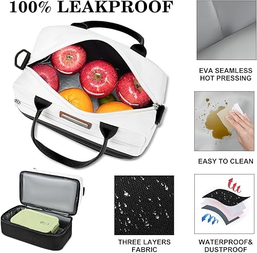 Miniatura 4 de UTOTEBAG Bolsa de almuerzo con doble compartimento aislado para mujeres, a prueba de fugas, lindas bolsas reutilizables para el día de San Valentín