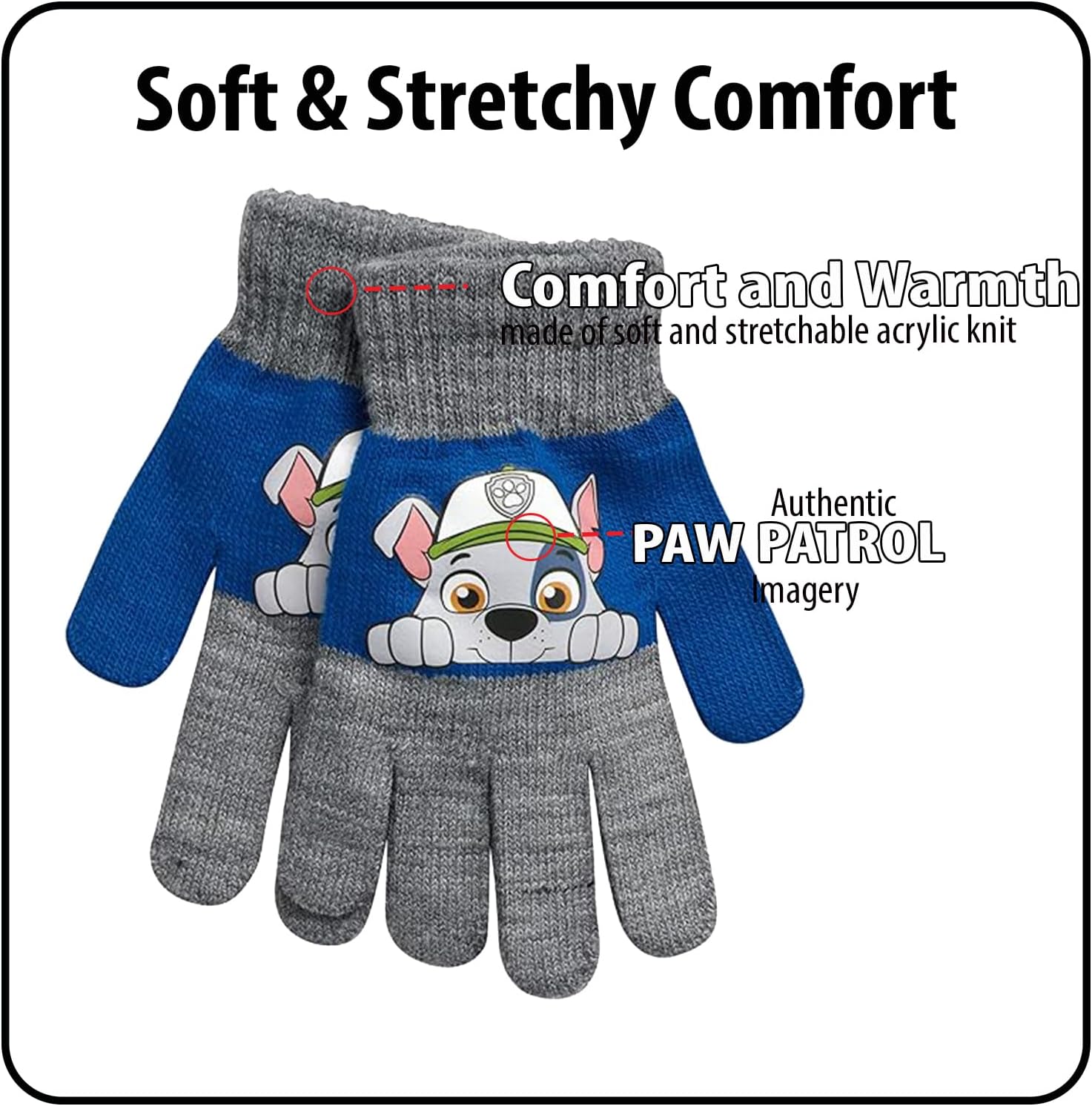 Nicklelodeon Boys 4 Pack Gloves or Mitten Set Paw Patrol and Blaze (Toddler/Little Boys), Age 4-7 Paw Patrol Gloves Set with Handwarmers - Image 5