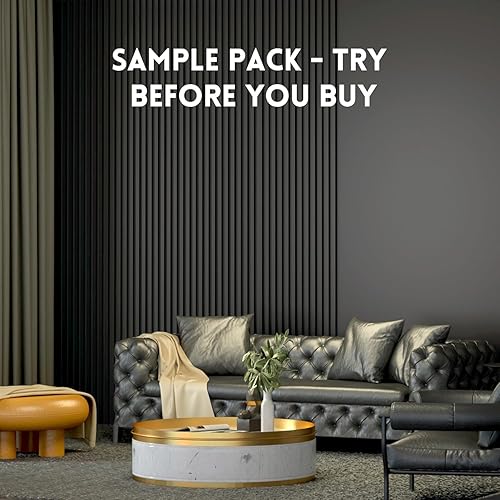 Vista 95 de RITOLLO Paquete de 4 paneles de madera para pared, paneles acústicos de listones de madera de 47.2 x 23.6 pulgadas para pared, paneles Roble natural