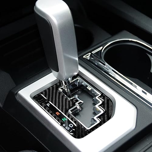 Miniatura 9 de SUNJIKA Compatible con consola central, caja de cambios de fibra de carbono, calcomanía para panel de cambios de automóvil, camión, accesorios