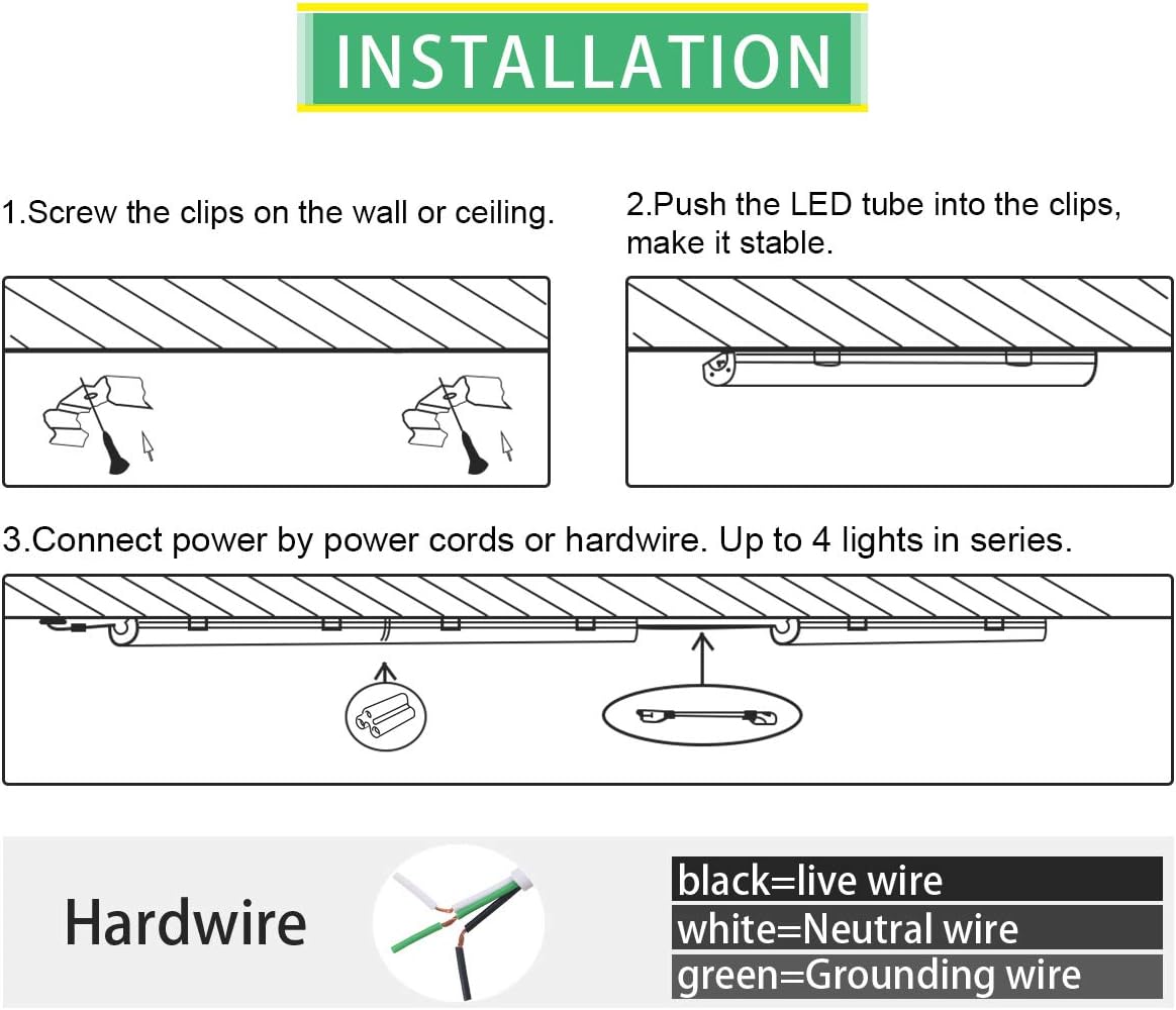 Blасk Frіdау - 80% оƒƒ 4 Foot LED Light Fixtures, Flush Mount LED Shop Lights 4FT, Linkable 48W 5000Lumens 5000K, LED Wraparound Garage Shop Lighting, Hardwired Ceiling for Workbench Workshop Basement (Pack of 4)