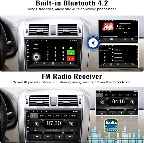 Miniatura 5 de UNITOPSCI Radio estéreo de coche Android para Toyota Corolla 2009 2010 2011 2012 2G RAM 32G ROM en Dash unidad principal de navegación GPS con