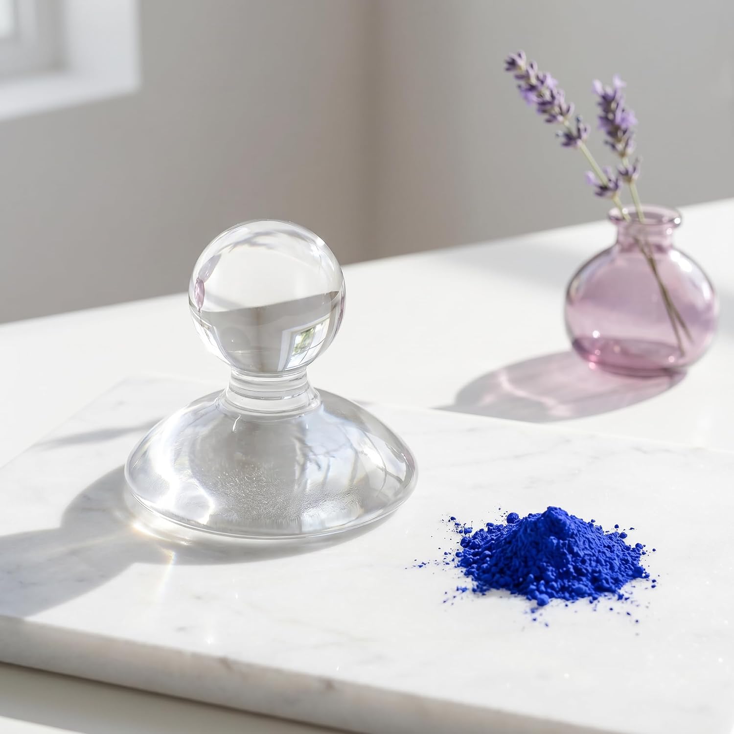 Glass Muller for Artists,Optical-Grade Glass, Non-Porous Surface, Comfort Grip & Stable Base for Grinding Oil, Watercolor Pigments