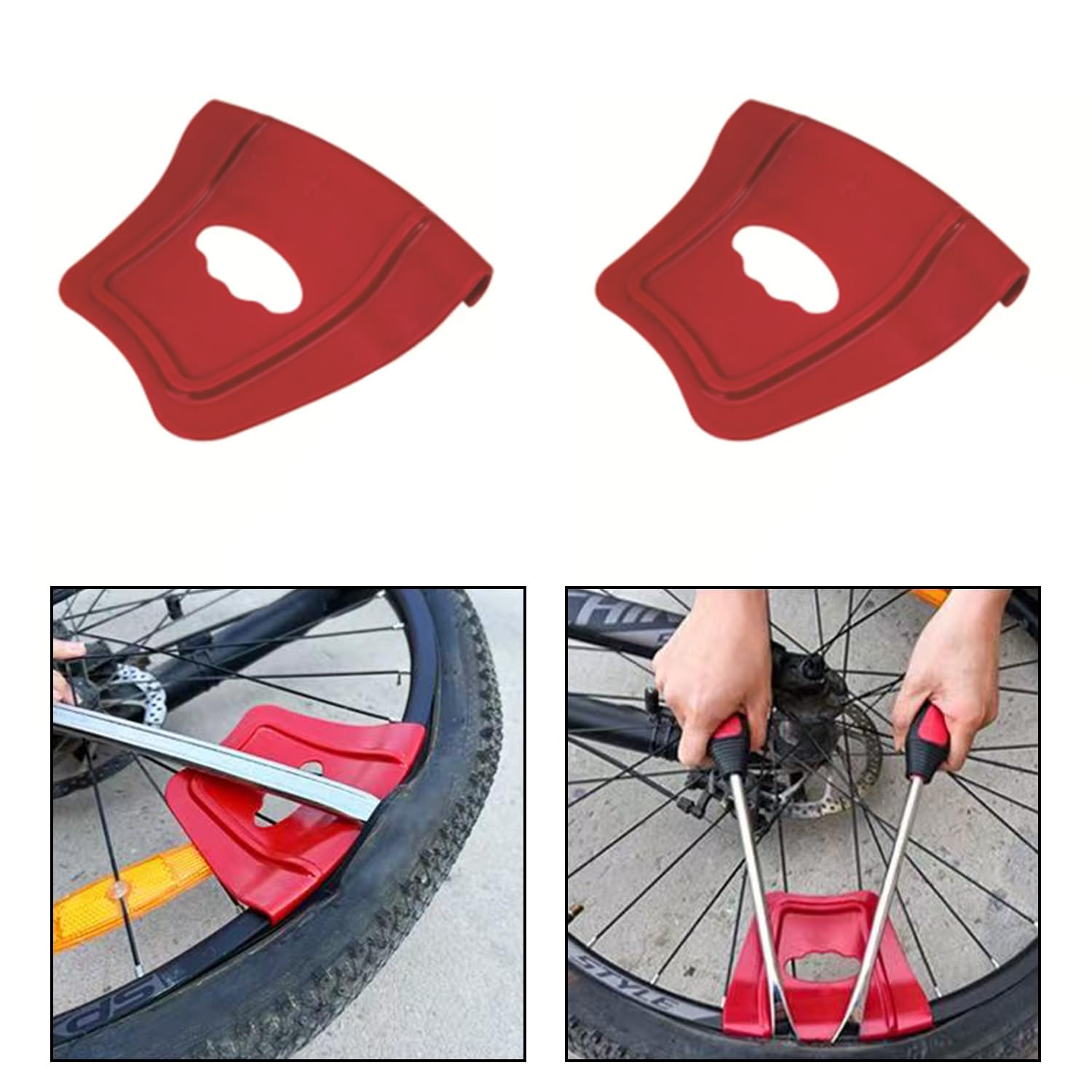 リムガード リムプロテクター ホイールリムプロテクター 車輪タイヤ工具 タイヤ交換工具 オートバイ、四輪車、自転車、ロードバイク、全地形対応車両向けのタイヤ交換 2個 - 4