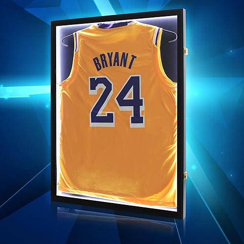 GraceView Estuche de exhibición con marco de jersey, caja grande de sombra de jersey de fútbol con 98% de protección UV, acrílico para baloncesto y