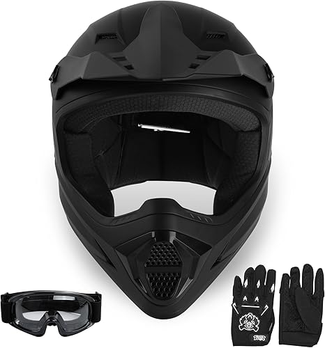 SLMOTO Casco de motocross juvenil con certificado por DOT, casco de motocicleta de cara completa para cuatrimoto todoterreno, incluye gafas