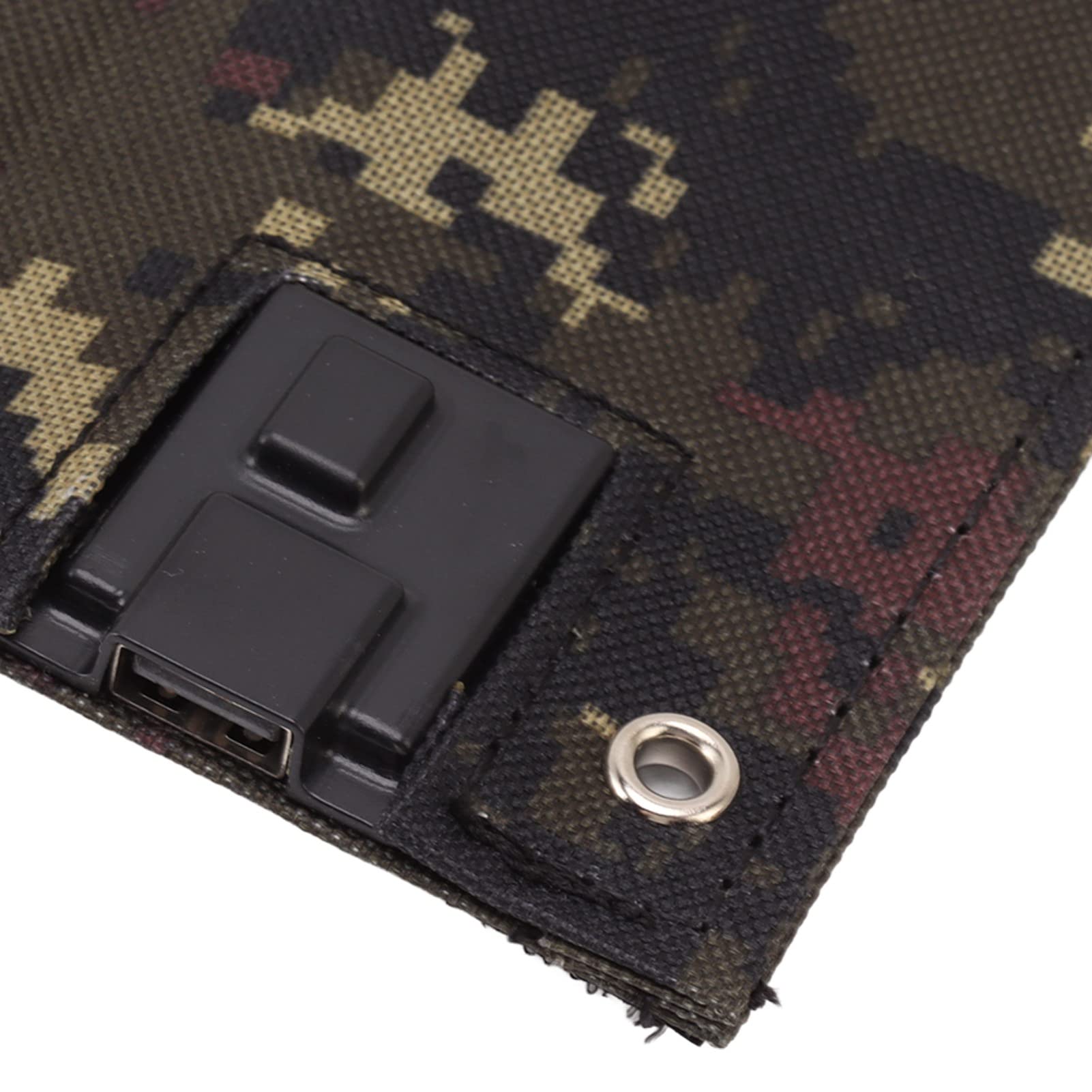 50W 18V Panneau Solaire Pliable Portable, Chargeur Solaire Extérieur avec 5 Panneaux Solaires Pliables, Compatible avec Smartphones et Ordinateurs Portables(Camouflage)