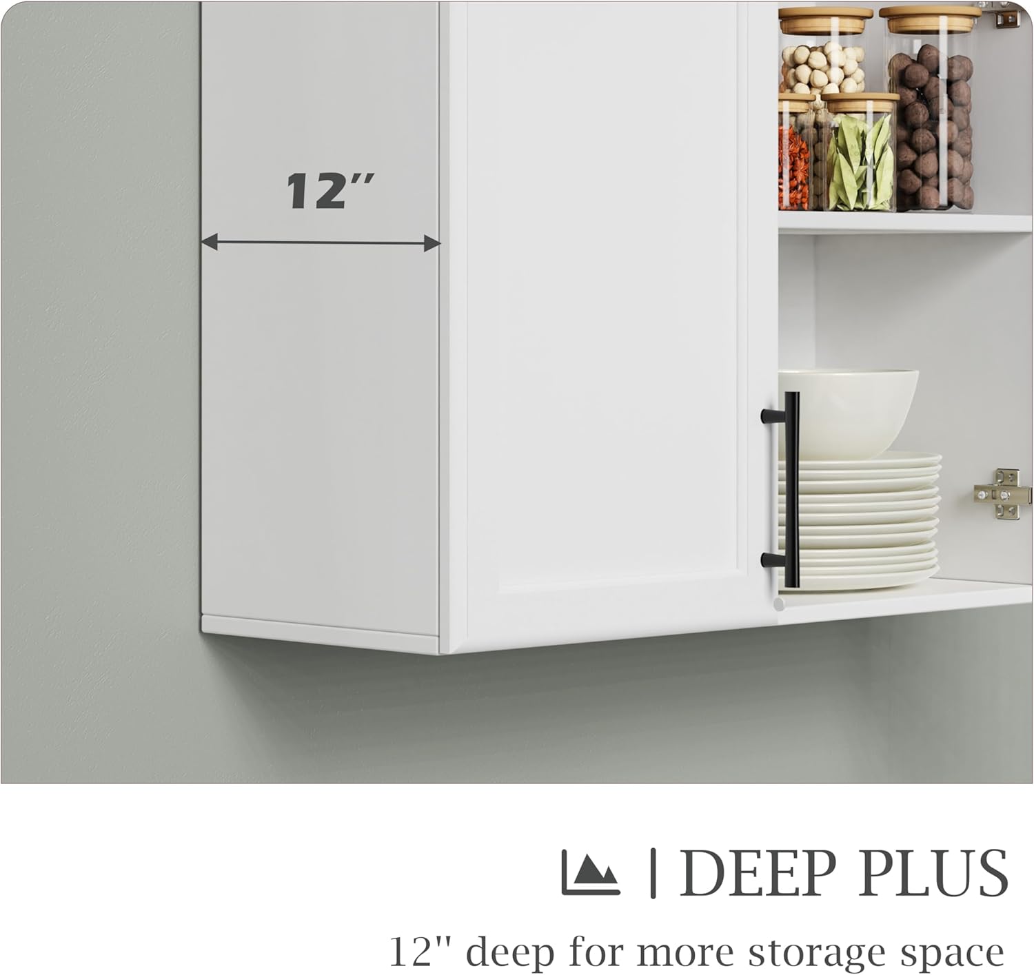 FIMELLO Wall Cabinet, Medicine Cabinet, Wall Amount Cabinet for Bathroom Laundry Kitchen Garage, Off-White