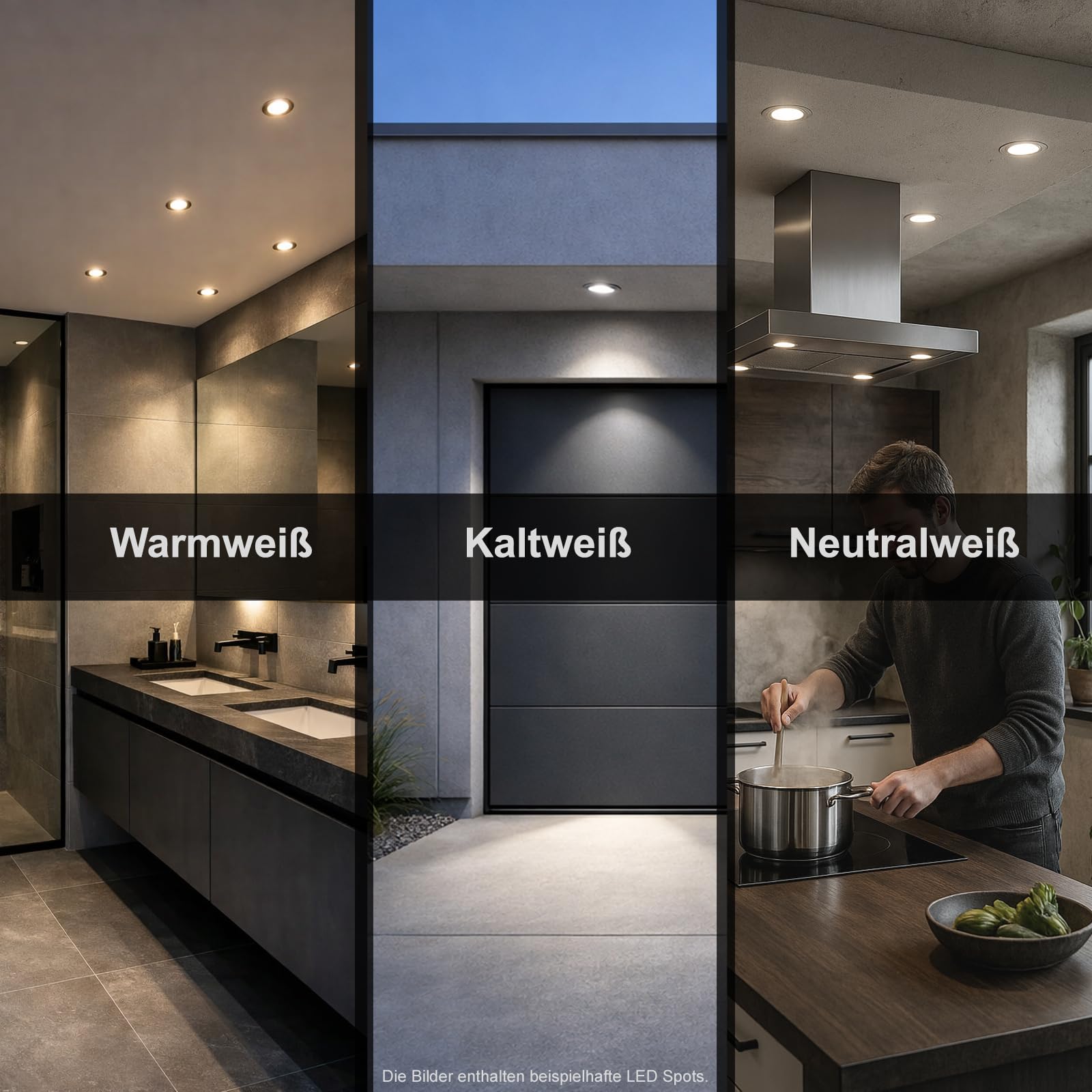 trendlights24 V2 Decken Einbaustrahler rund flach IP65 230V 5W 5er Set | Decken Einbauleuchten, Edelstahl Optik gebürstet, ultra flach, 35 mm, LED Spots, Neutralweiß, 4000k, austauschbar Bad, außen